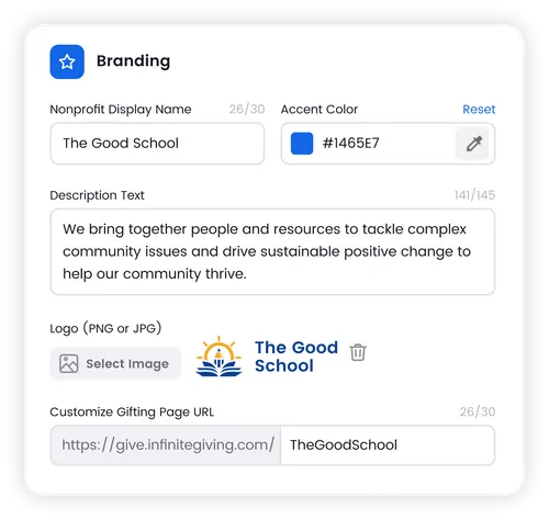 screenshot of Infinite Giving